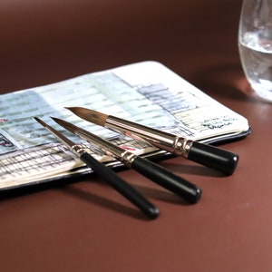 Set di 3 pennelli corti per acquerello con punta tonda N2+N5+N8