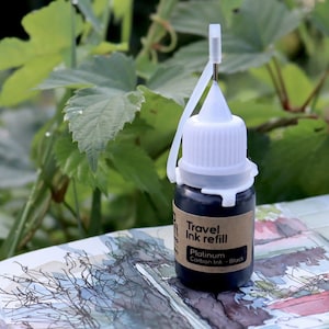 Waterproof black ink - 5ml Travel Refill - needle bottle - Fountain pen ink
