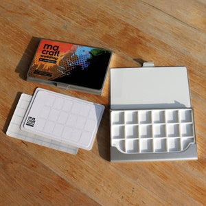 Mini palette de voyage pour aquarelle pour urbansketchers - 18 cases - format carte de crédit