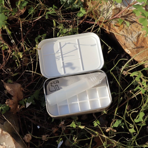 Watercolor Travel Palette Metal Box With Water Container Etsy