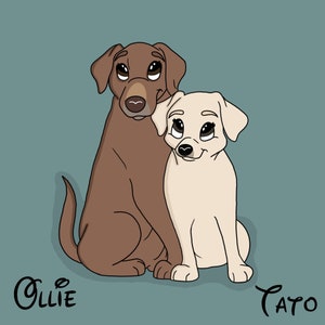 Cartoon pet portrait