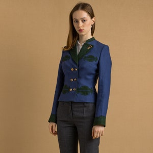 Women's structured jacket collar and 2 flap pockets / deer horn buttons / traditional jacket popular in Bavaria, Tyrol, Austria and Germany image 1