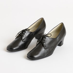 Vintage Deadstock New Woman Black Bally Domina Leather Shoes Loafers size 4 1/2
