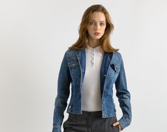 Vintage Denim Jacket, Womens denim jacket, Jean jacket, Blue denim jacket, Classic denim jacket, Cotton denim jacket, Basic denim jacket, S
