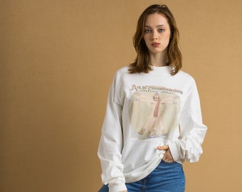 90s Vintage Art of Snowboarding Graphic Vintage Sweatshirt Long Sleeve Woman Vintage Print Sweater. Vintage Unisex Print Jumper size Large