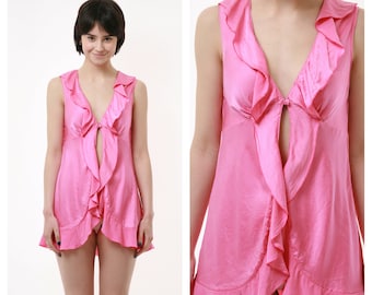 00s Vintage Vtg Rare Victoria's Secret 100% Silk Seta Seide VC Natural Pink Night Dress Sleeveless Girlfriend Gift