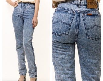 90 s Vintage femme acide lavage mamans Denim taille haute Denim droite Jeans pantalon pantalon 4839 taille S petite amie cadeau / Vintage Jeans