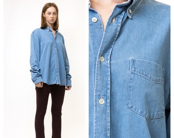 Vintage Acne Studios Cotton Logo Long Sleeve Buttons Up Woman Shirt/ Vintage Acne Unisex Cargo Minimalist Medium Woman Shirt