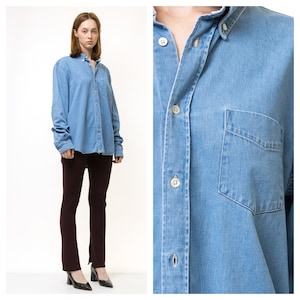 Vintage Acne Studios Cotton Logo Long Sleeve Buttons Up Woman Shirt/ Vintage Acne Unisex Cargo Minimalist Medium Woman Shirt image 1