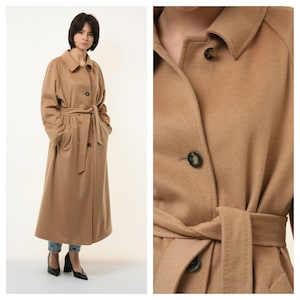 Donna vintage anni '70 GUANAKO La lana più costosa del mondo/ Cappotto Calem in lana vintage/ Cappotto in lana beige donna vintage taglia M
