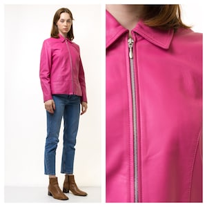 Années 90 vintage Vtg Rare Cuir Doublé Surdimensionné Blazer Biker Outwear Automne Veste Petite Amie Cadeau Présent vintage Veste taille S