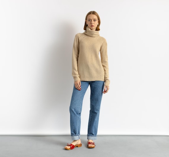 90年代ヴィンテージレディースカシミアウールニットタートルネック