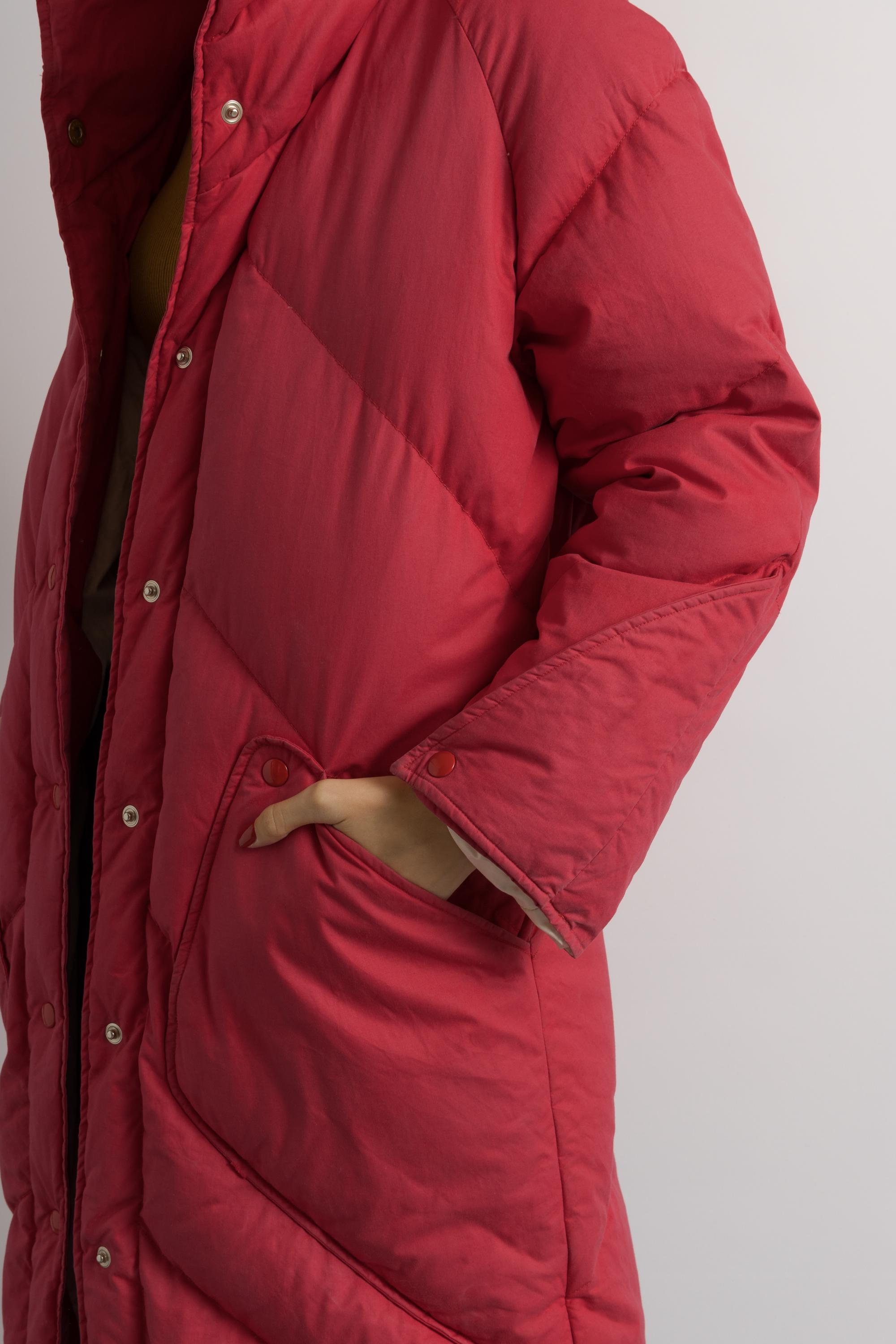 Vintage 80s ETS Roger Egger Puffer Down Red Coat Swiss Made Winter 