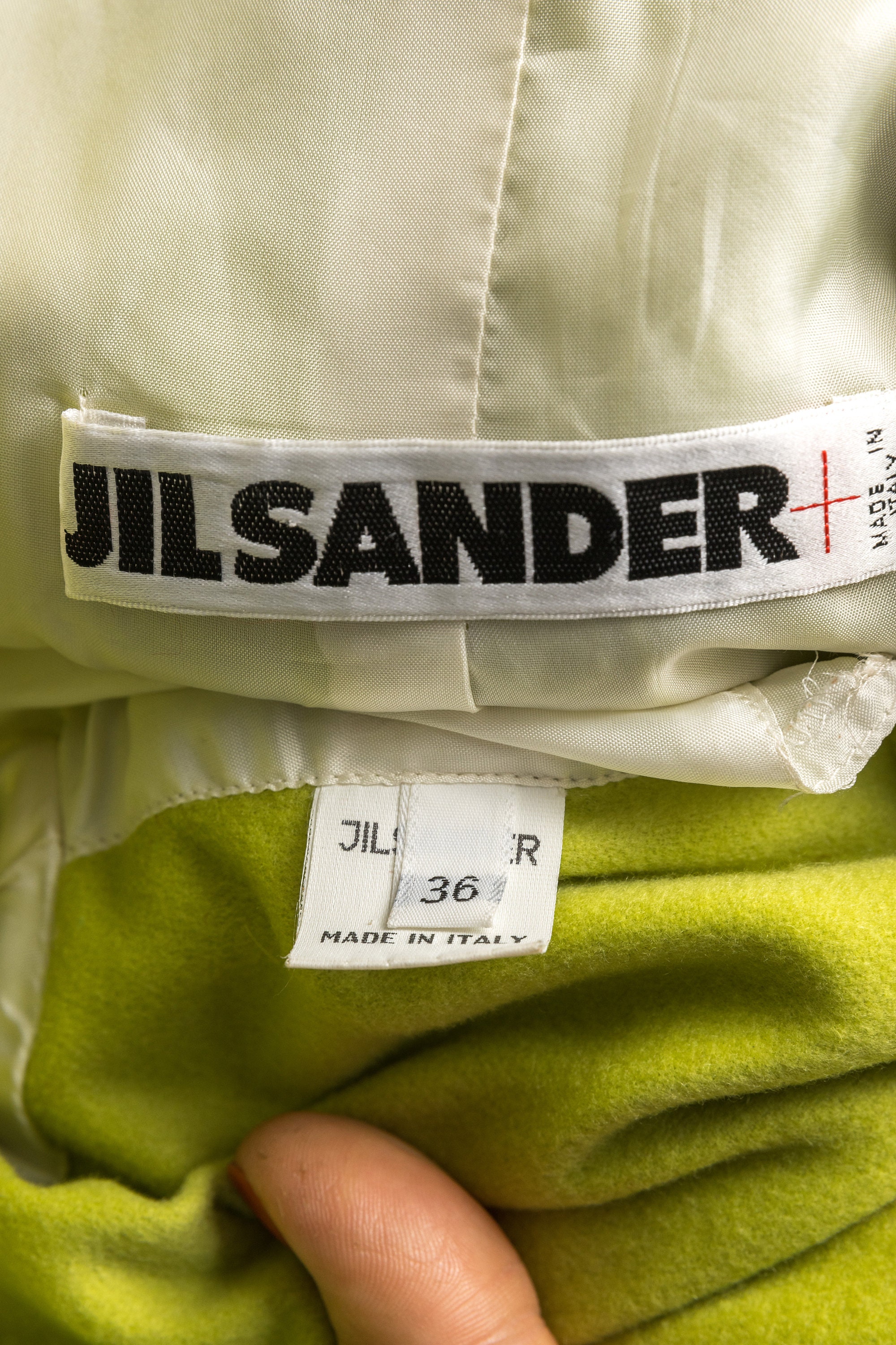 90s Vintage Woman Green Jil Sander Made in Italy Cashmere Wool