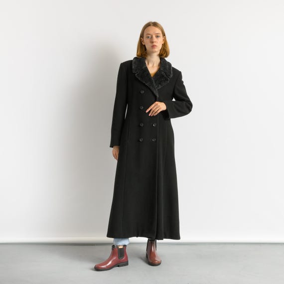 80s Woman Doublebreasted Wool Coat Women Vintage 80s Winter Coat