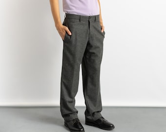1980's Vintage Men's European Wool Gray Slacks Trousers - Heritage