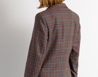 80s Vintage Burberry's Wool Blazer Lined Buttons up Long Sleeve