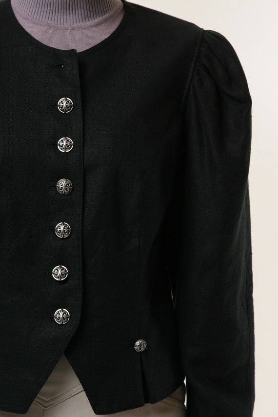 80s Vintage Austrian Traditional Linen Jacket Blazer … - Gem