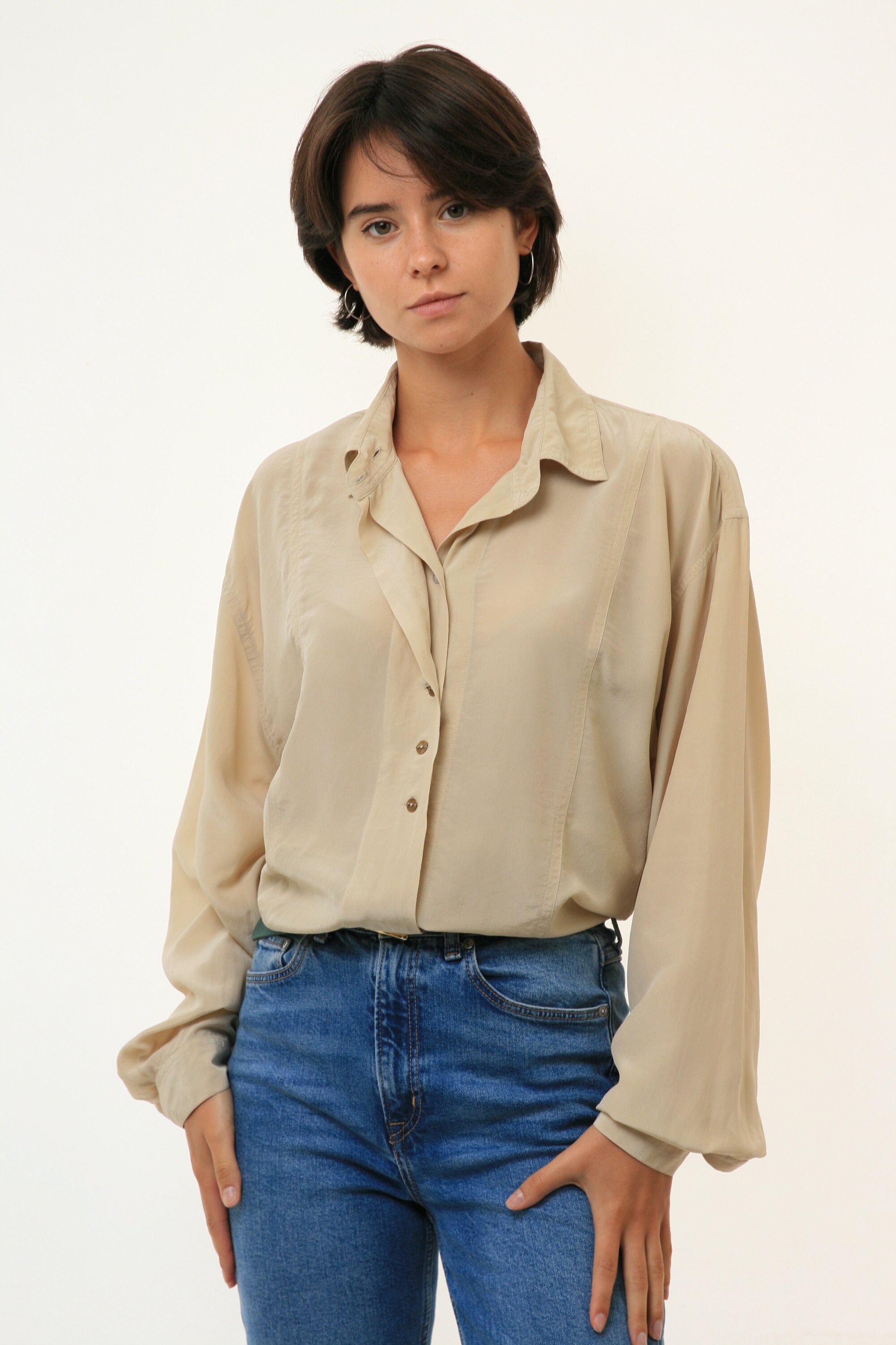 80年代 ヴィンテージ VTG レア 100% シルク Seta Seide Soie