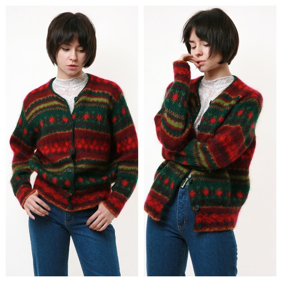 80s Vintage Benetton Striped Bright 80% MOHAIR But