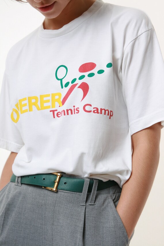 【riAndco】23SS★ 90`s Youth tennis tee 90s Rare Vintage Men's REEBOK White Tennis T-shirt Size S