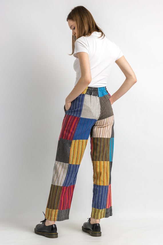 Hippie Patchwork Abstract Pattern Vintage 90s Cot… - image 4