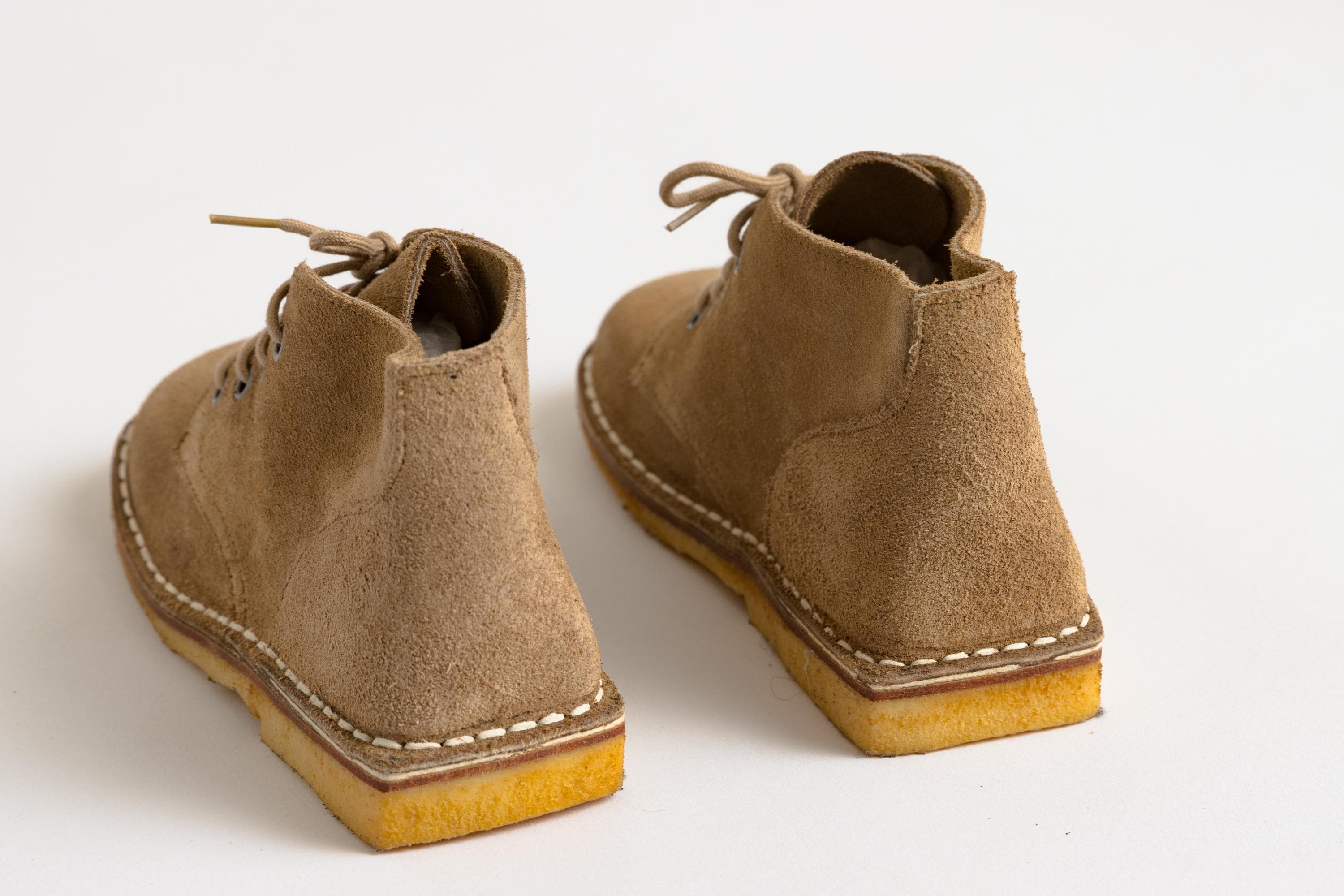 Deadstock Vintage 70s STRUB Kids Suede Lether Brown Square Toes 