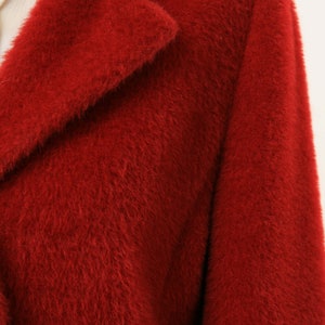 80s Women Red Woolmark Wool Coat women vintage 80s winter coat long trench coat outerwear maxi winter coat vintage clothing size Medium image 6