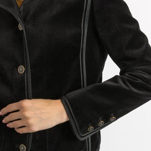LOUIS FERAUD vintage skirt suit, vintage 1970s cotton Louis Feraud velour skirt suit, elegant black woman velour blazer suit image 15