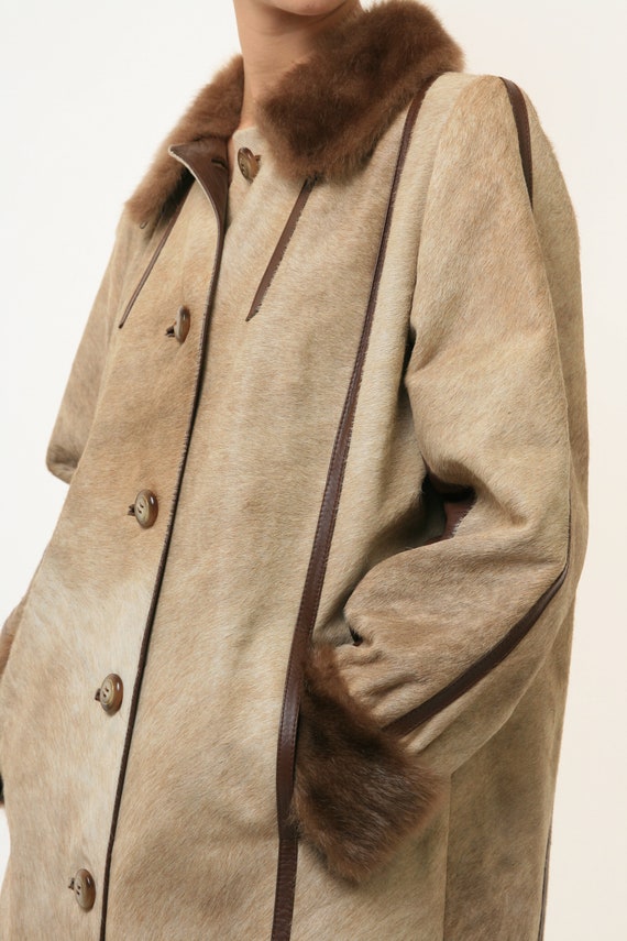 70s Vintage Rare Woman Retro Wool Long Maxi Coat … - image 7
