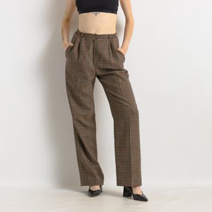 80s Salvatore Ferragamo PANTS | vintage secondhand preloved pre-owned high waist straight leg lounge trousers, medium wool