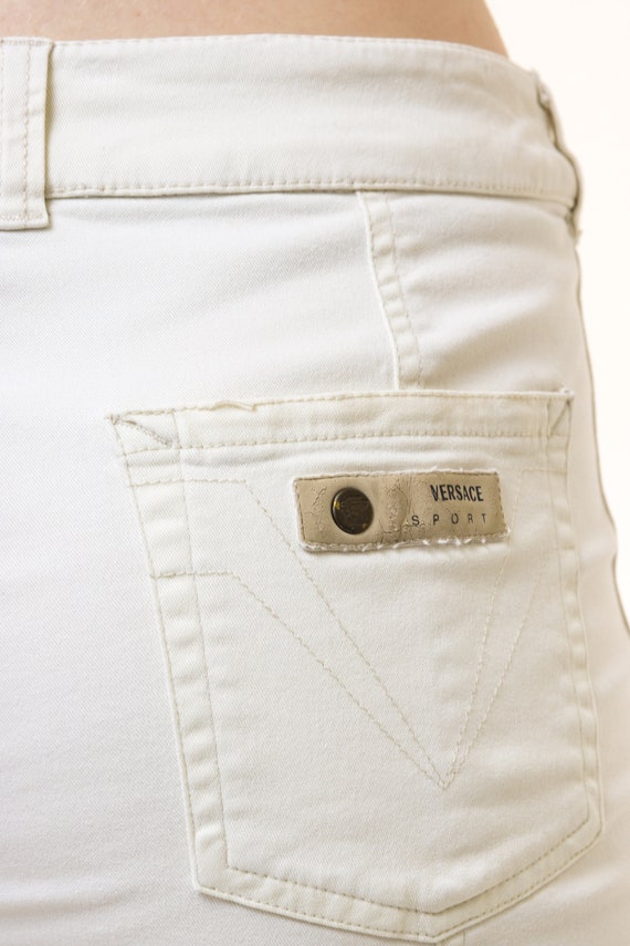 Vintage 90s Versace Sport Authentic White Pants S… - image 9