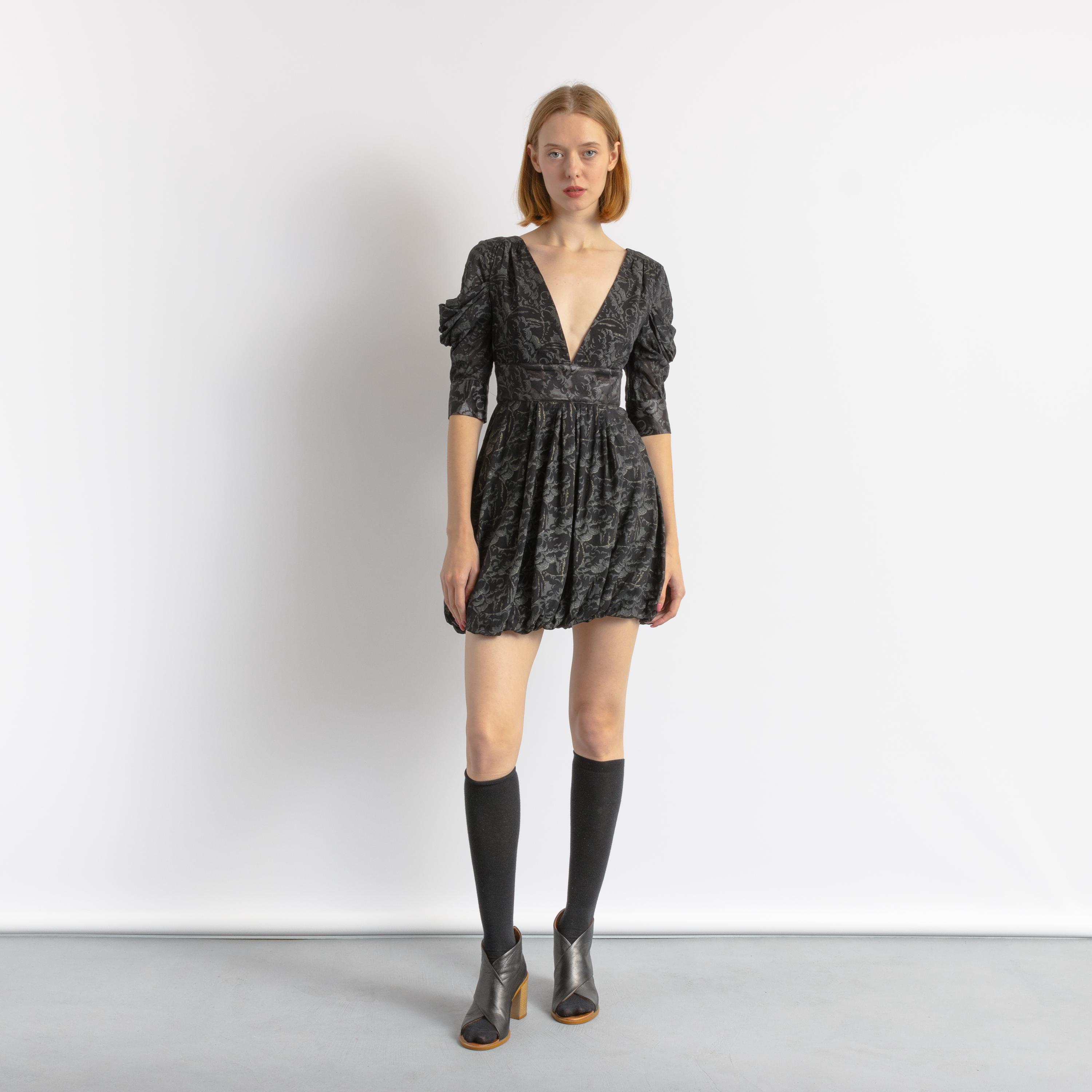 90s Just Cavalli Label Roberto Cavalli Black Abstract Print Midi