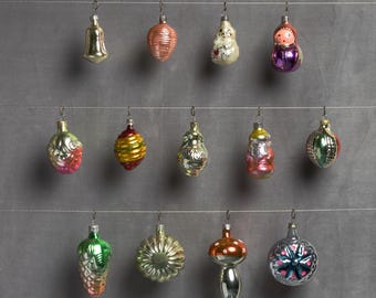 Glas Vintage 50-tals Retro Julgransprydnad, Silver-Kvicksilver Heminredning, Julklapp Vinterhelg - Dekoration: Rosa Grön Glänsande Julgranskula