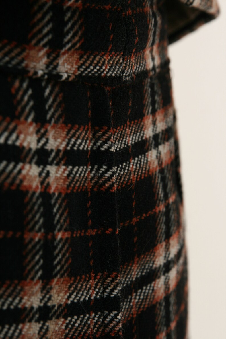 80s vintage Check Wool Suit Vest and Skirt 2002 image 9