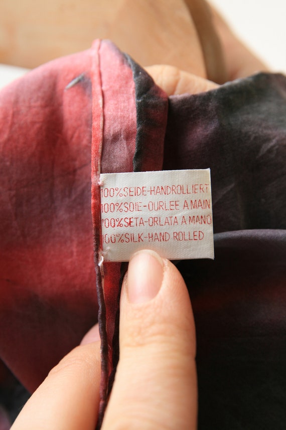 80s Vintage Vtg Rare Tie Dye Pure Silk Seta Seide… - image 10