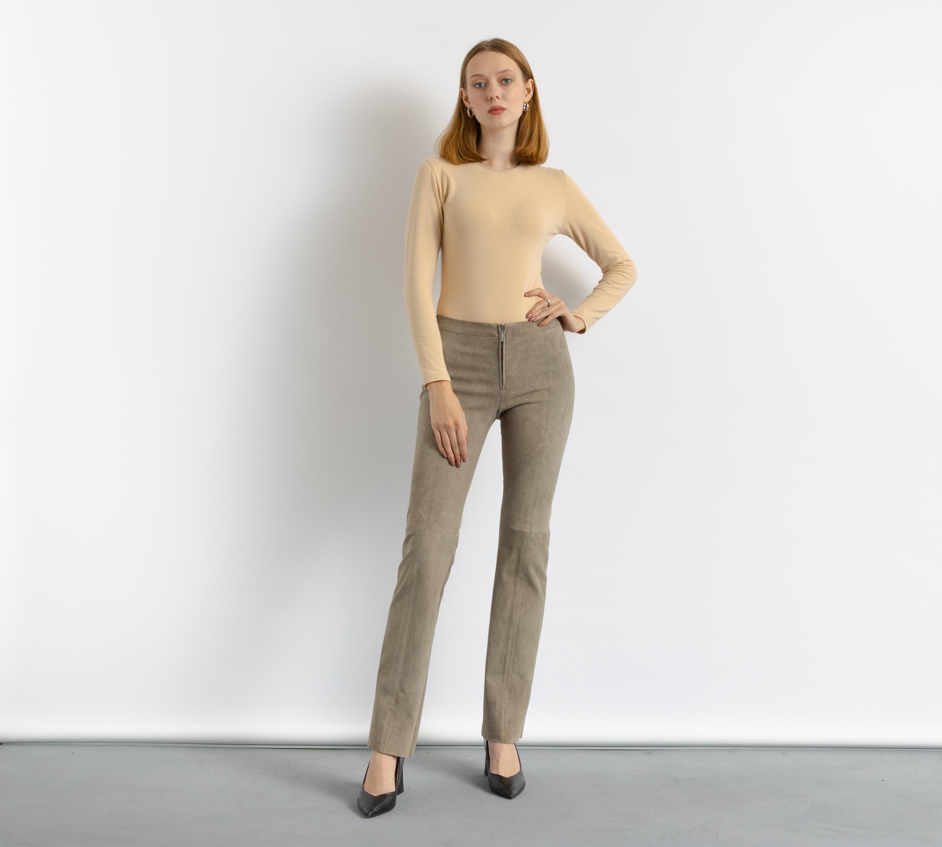 French Vintage Leather Pants 36 - Etsy