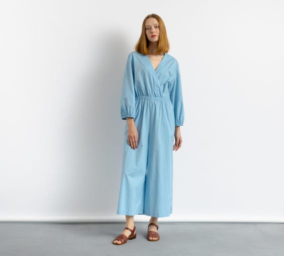 00s Preowned Blue COS Woman Straight Legs Woman Summer Jumpsuit Fits Small  to Medium - Etsy Ireland