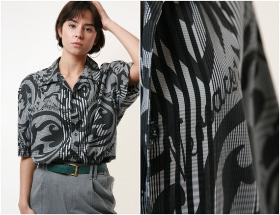 VERSACE Jeans Couture Vintage Abstract Pattern Shi