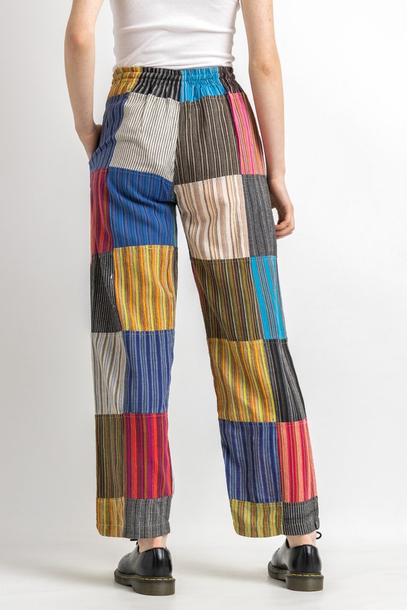 Hippie Patchwork Abstract Pattern Vintage 90s Cot… - image 5