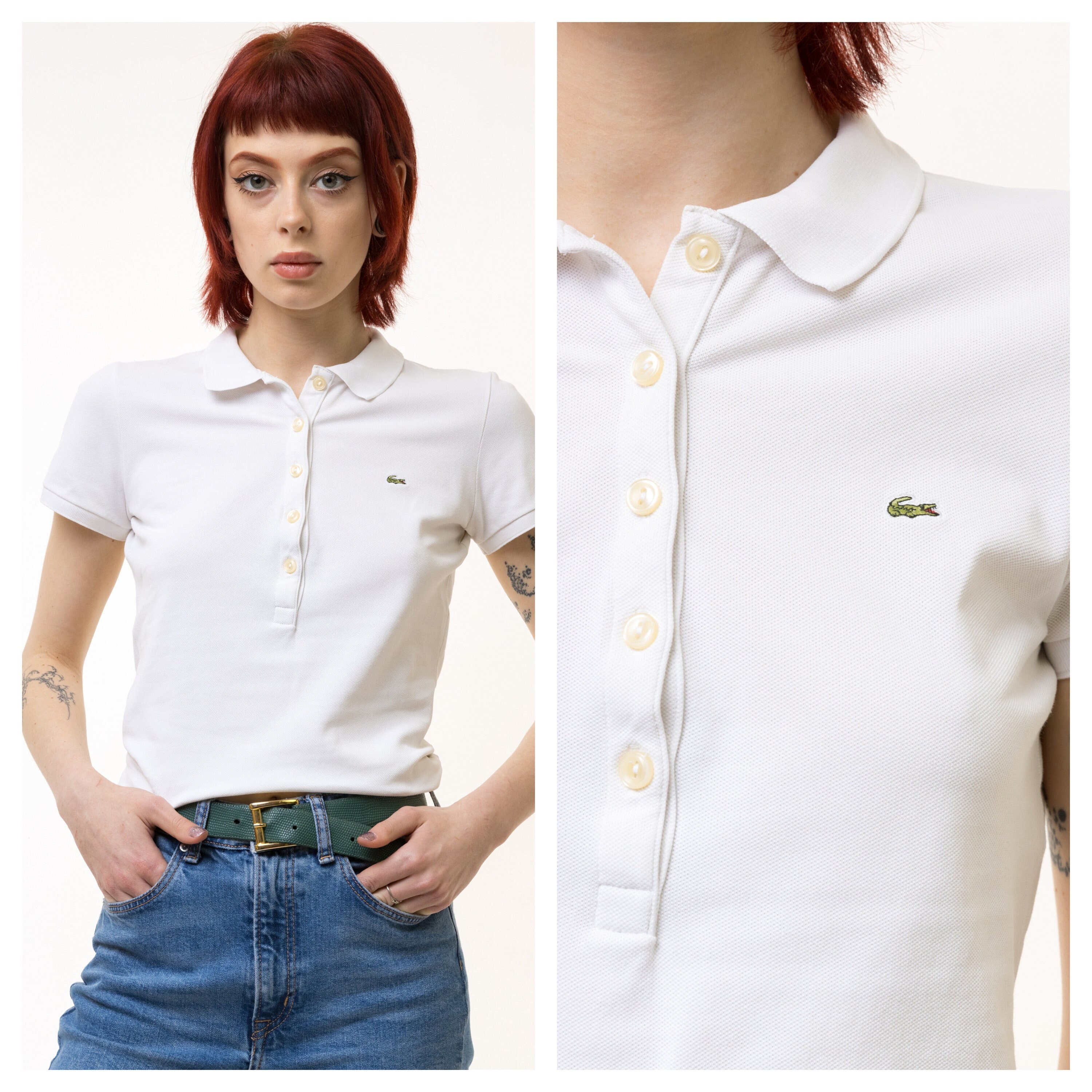 Vintage Mujer Lacoste Blanco Clasico Manga Corta Polo Camiseta tamano 36 Pequeno Vintage Mujer Polo Lacoste Camiseta Vintage Mujer Ropa Etsy Espana