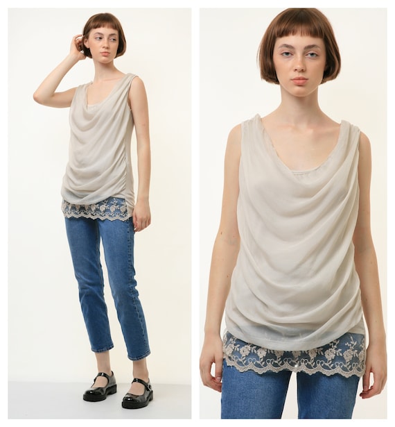 Buy 80s Vintage Vtg Rare 100% SILK Seta Seide Soie Natural Fabric