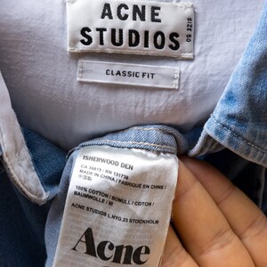 Vintage Acne Studios Cotton Logo Long Sleeve Buttons Up Woman Shirt/ Vintage Acne Unisex Cargo Minimalist Medium Woman Shirt image 9