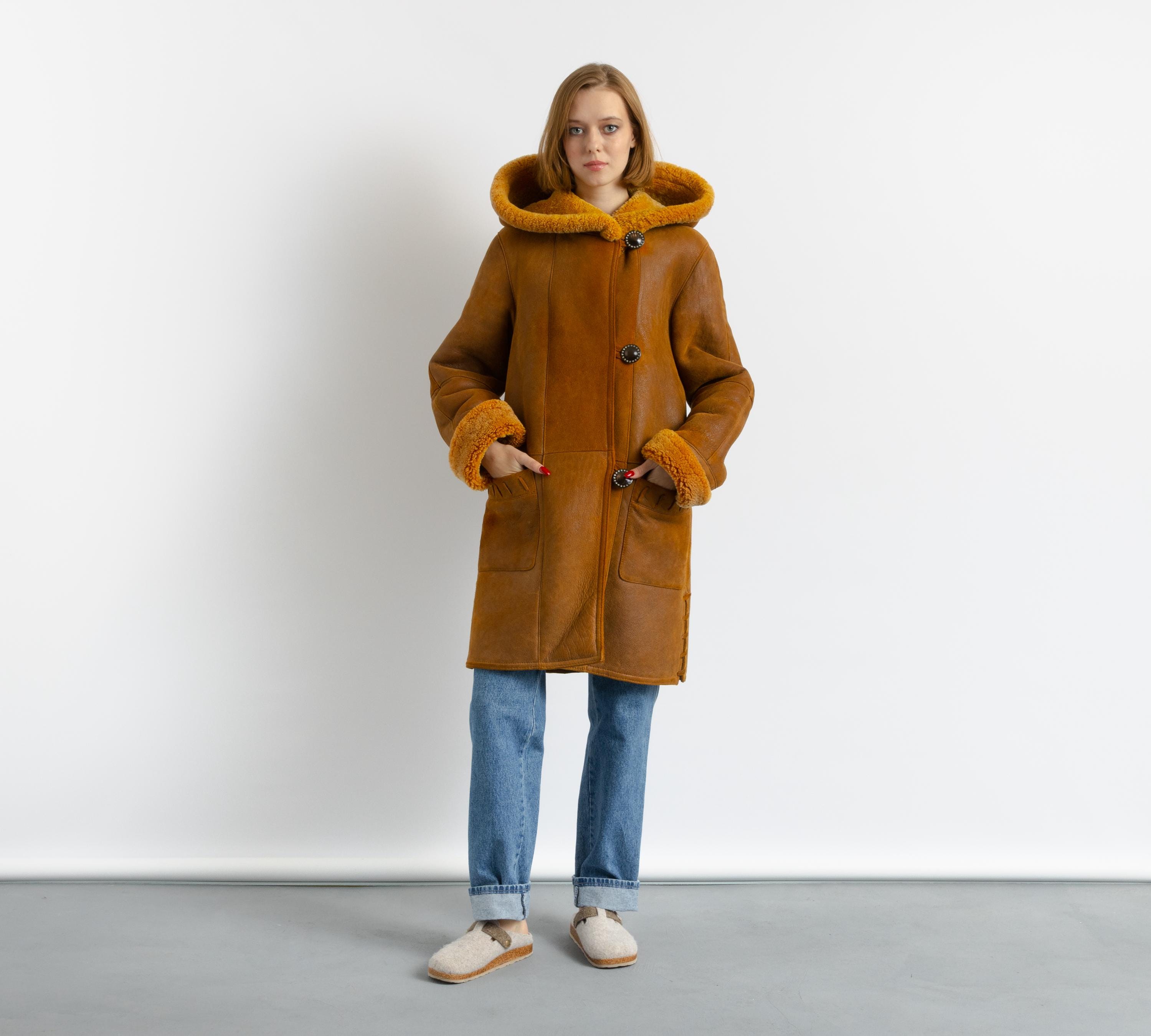 ジャケット・アウター Ameri VINTAGE SHEEP MOUTON LONG COAT Vintage Mouton Jacket VCY0038 – AuroraBoutique