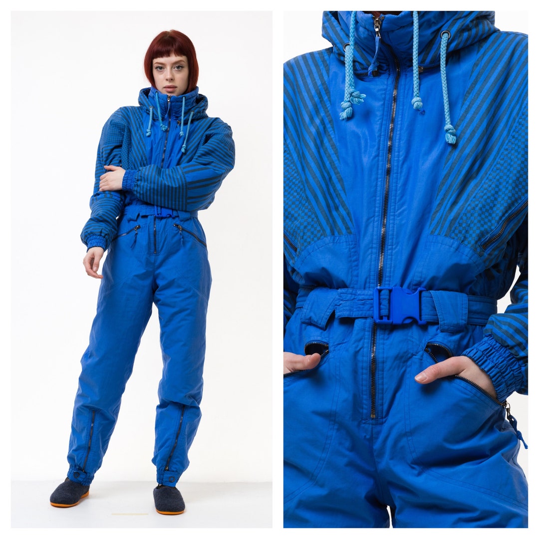 Overall Blue Ski Suit S Womens Ski Suit Womens Clothing Etsy