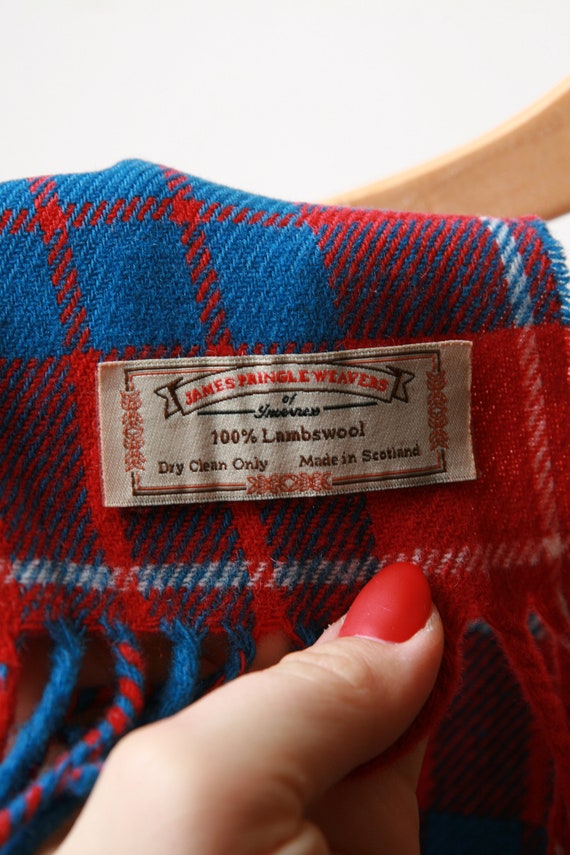 80s Vintage Vtg Rare Checked Scotland Lambswool S… - image 8