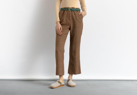 Max Mara, 00s Preowned Max Mara Wool Wide Leg Pants High Waisted Woman in Brown size 36 Small