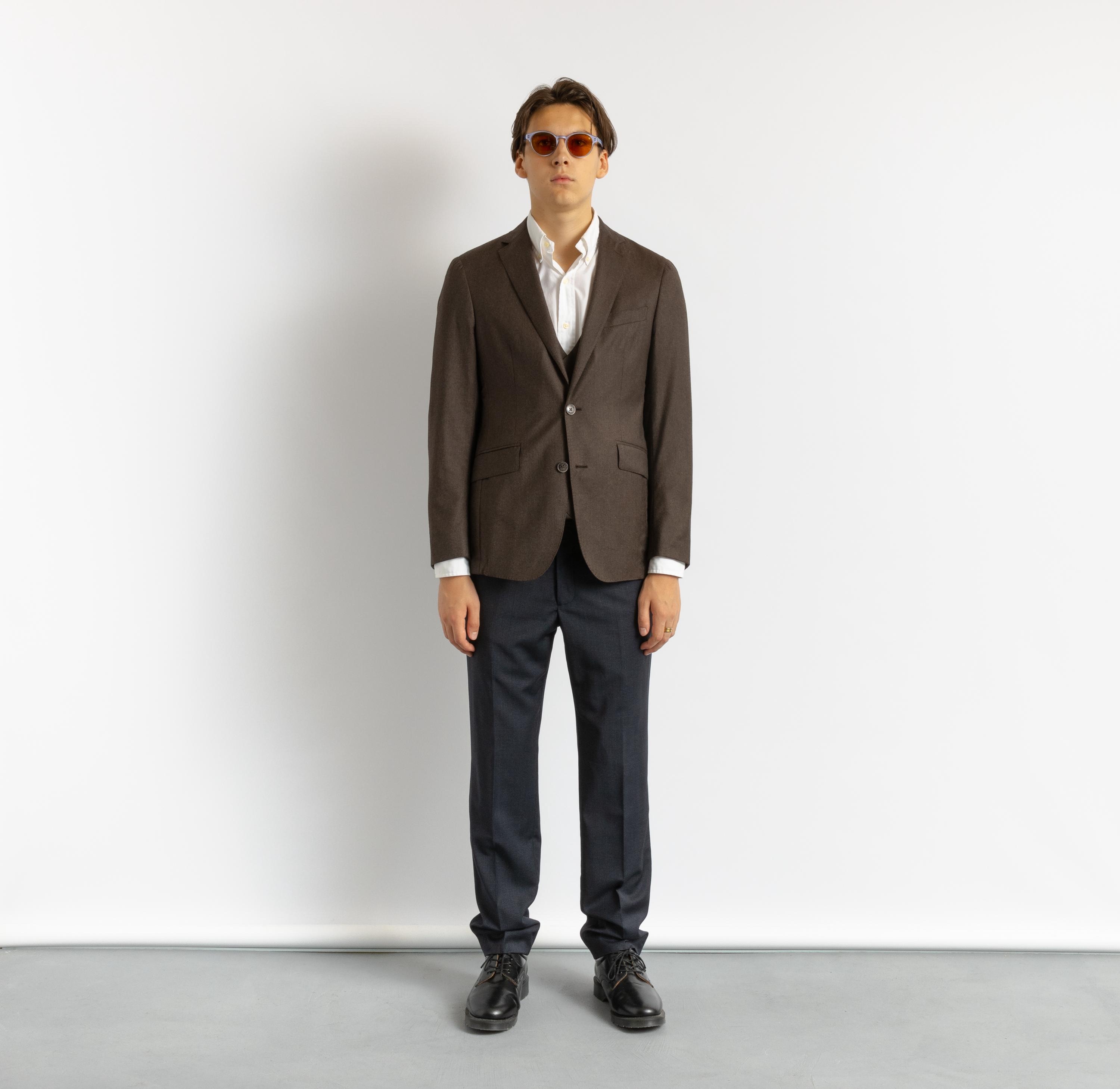 Hackett London 2 Piece Dark Brown Textured Wool Formal Vest and