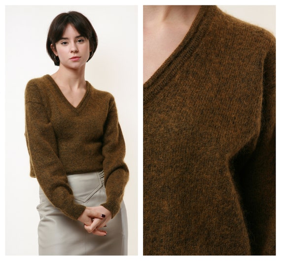 80s Vintage Burberrys Wool Mohair Green Jumper Swe