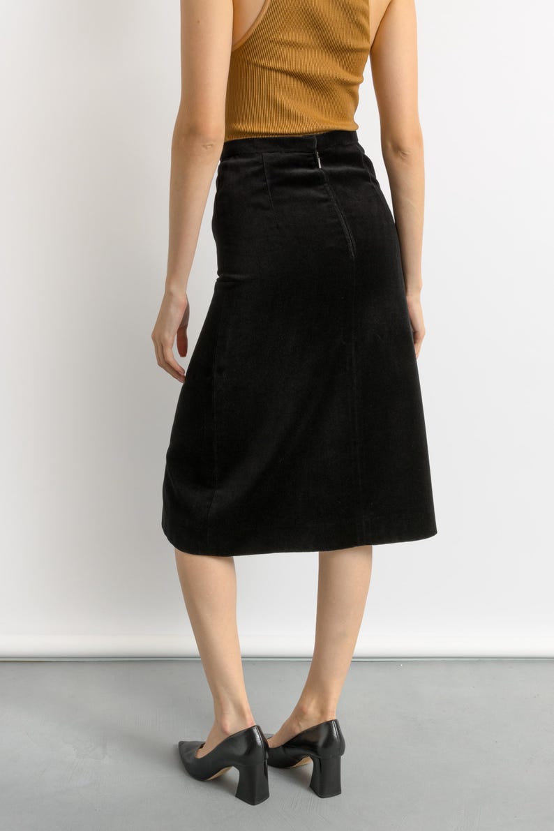 LOUIS FERAUD vintage skirt suit, vintage 1970s cotton Louis Feraud velour skirt suit, elegant black woman velour blazer suit image 9
